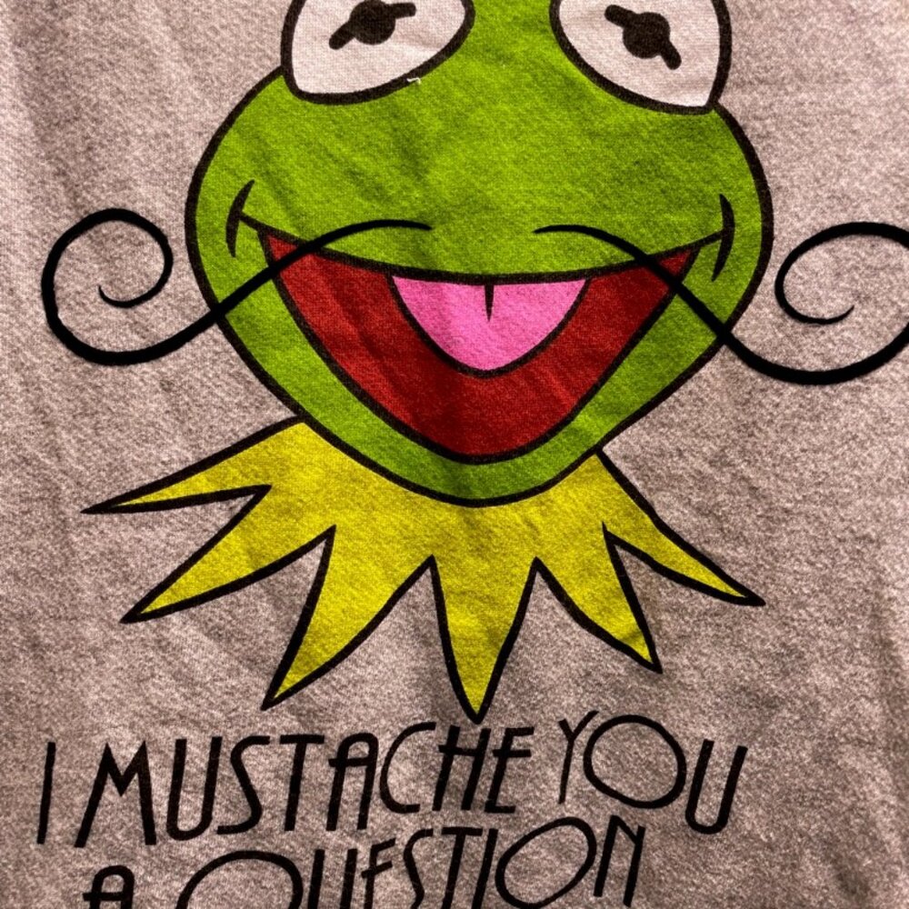 Kermit the frog wide neck size smaill grey sweatshirt